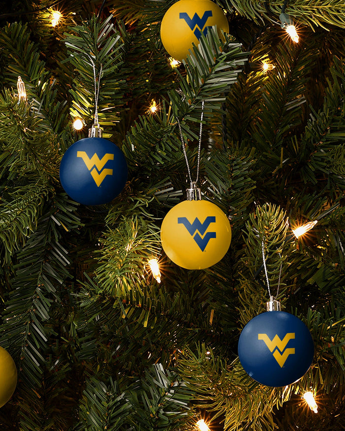 West Virginia Mountaineers 12 Pack Ball Ornament Set FOCO - FOCO.com