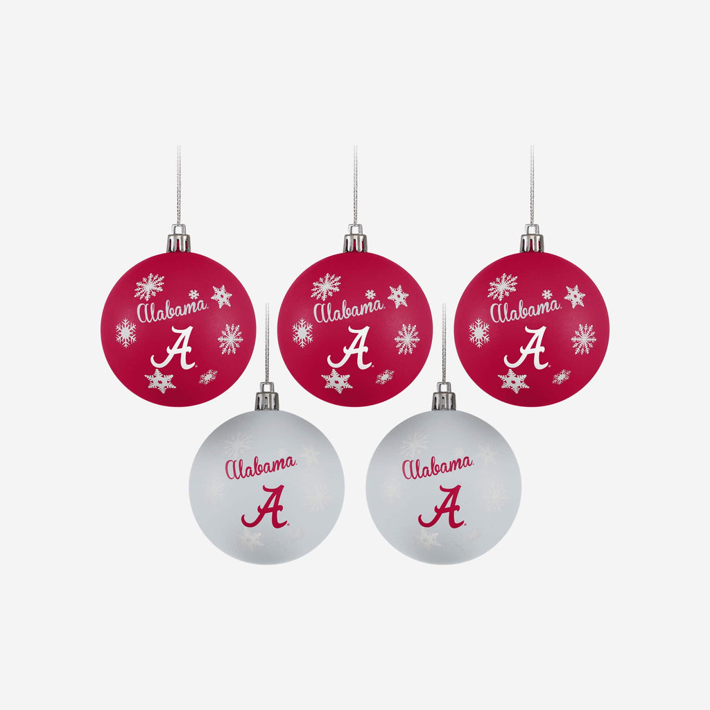 Alabama Crimson Tide 5 Pack Shatterproof Ball Ornament Set FOCO - FOCO.com