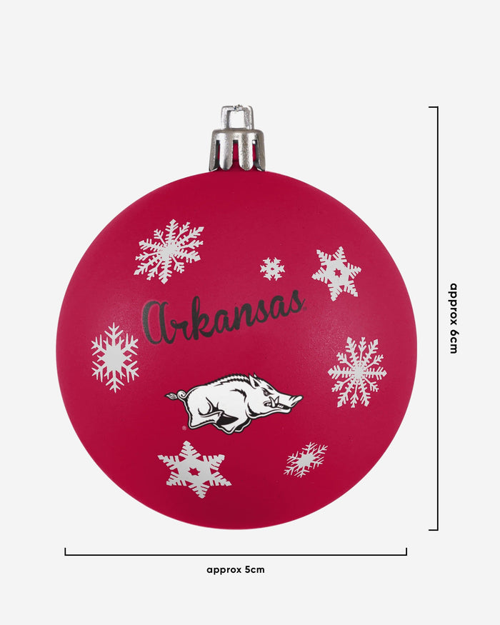 Arkansas Razorbacks 5 Pack Shatterproof Ball Ornament Set FOCO - FOCO.com