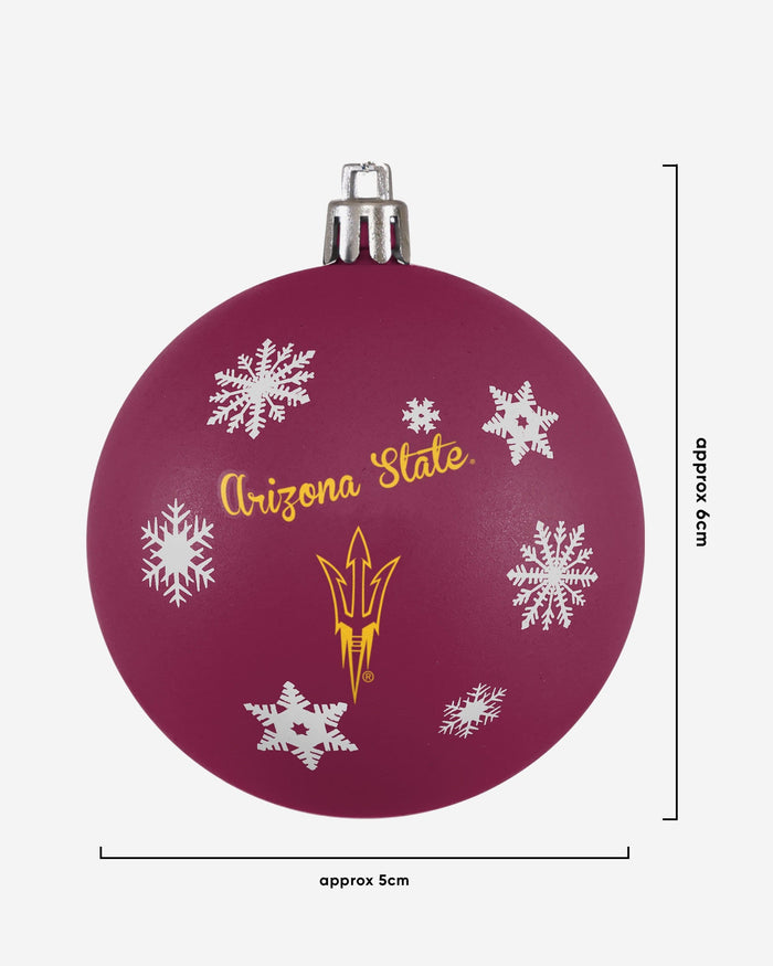 Arizona State Sun Devils 5 Pack Shatterproof Ball Ornament Set FOCO - FOCO.com