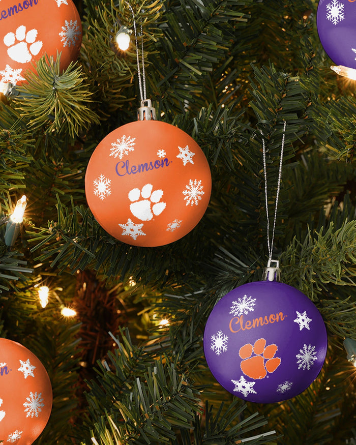 Clemson Tigers 5 Pack Shatterproof Ball Ornament Set FOCO - FOCO.com