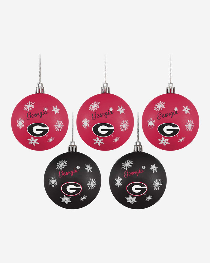 Georgia Bulldogs 5 Pack Shatterproof Ball Ornament Set FOCO - FOCO.com