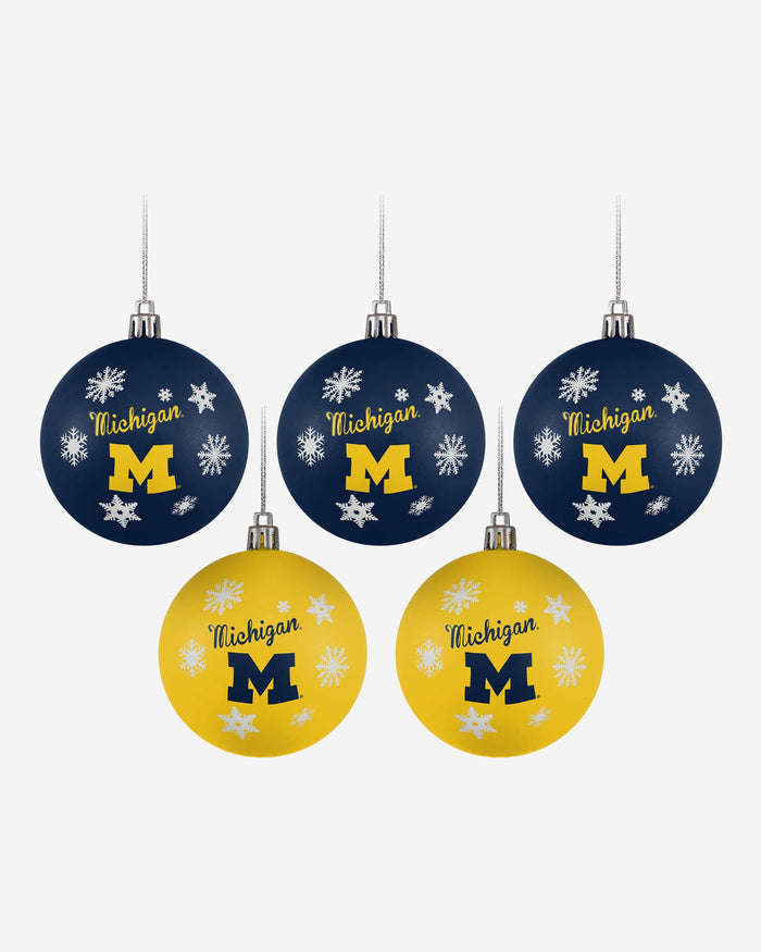 Michigan Wolverines 5 Pack Shatterproof Ball Ornament Set FOCO - FOCO.com