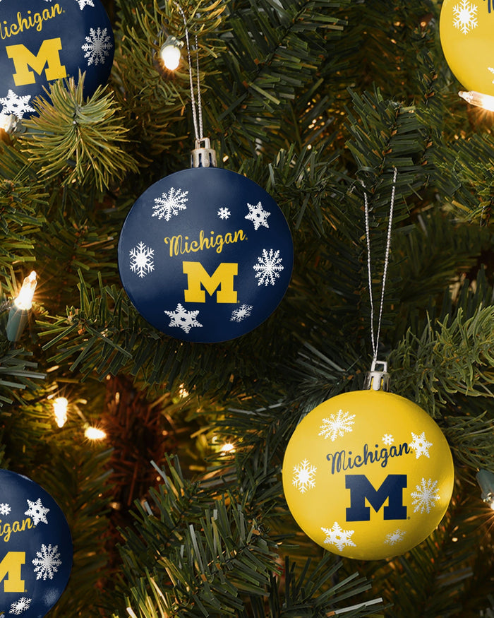 Michigan Wolverines 5 Pack Shatterproof Ball Ornament Set FOCO - FOCO.com