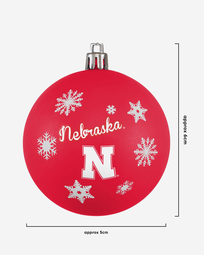 Nebraska Cornhuskers 5 Pack Shatterproof Ball Ornament Set FOCO - FOCO.com