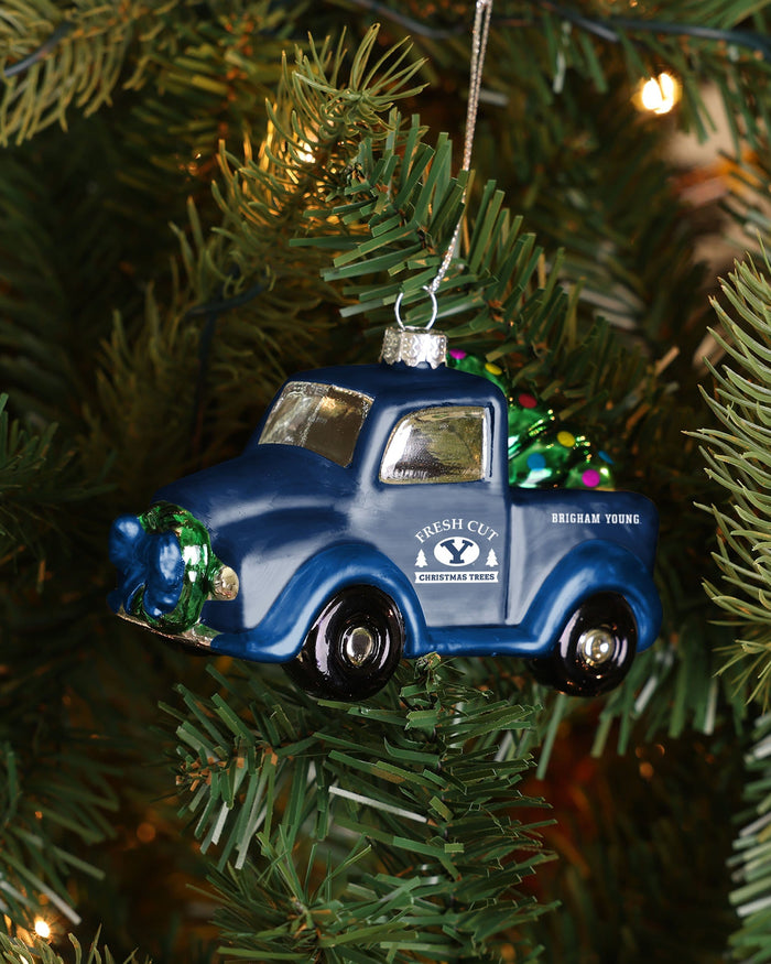 BYU Cougars Blown Glass Truck Ornament FOCO - FOCO.com