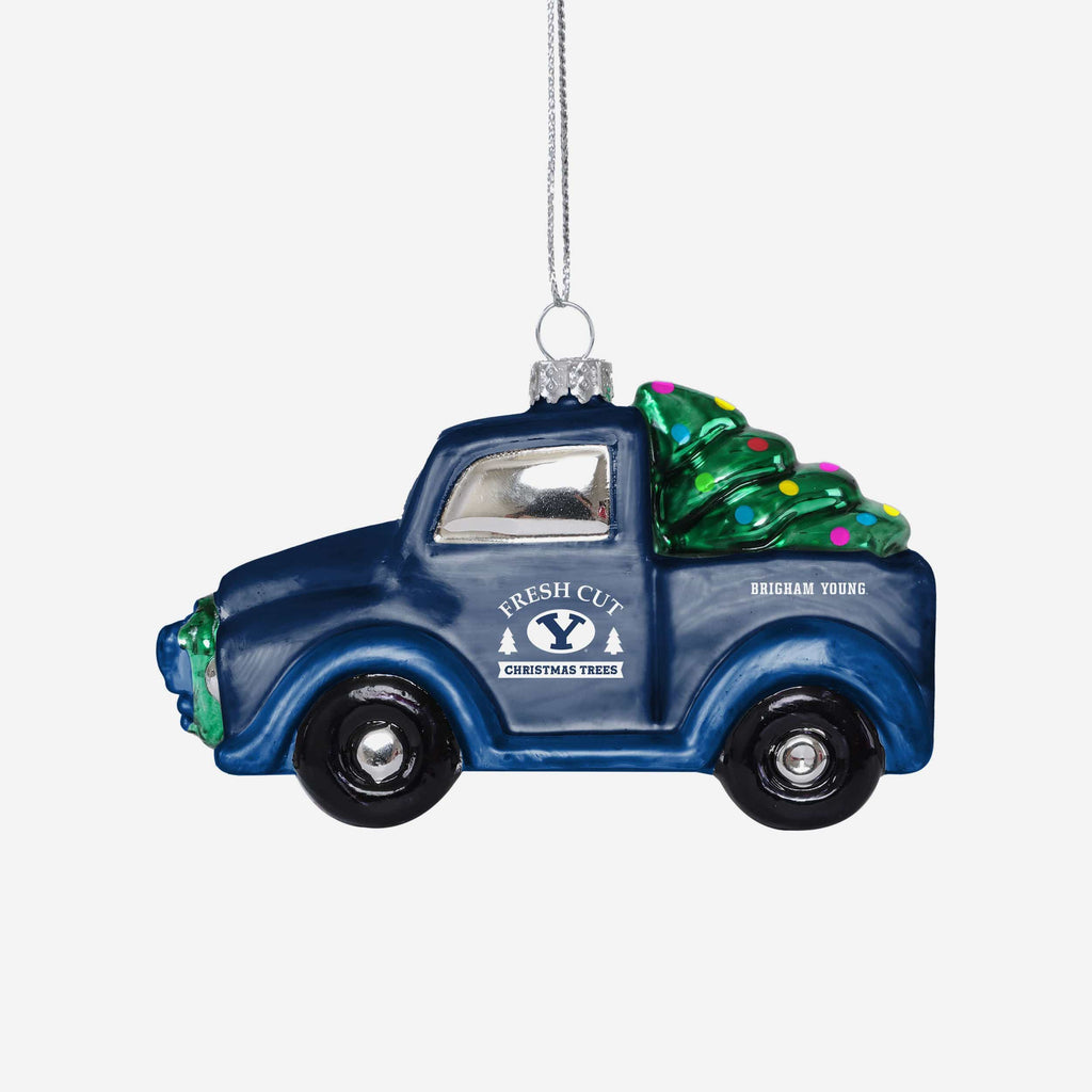 BYU Cougars Blown Glass Truck Ornament FOCO - FOCO.com