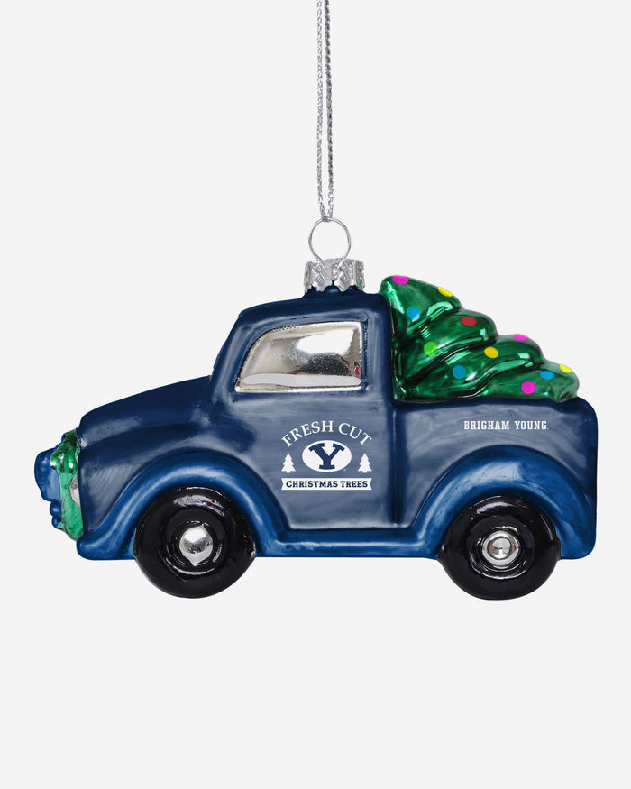 BYU Cougars Blown Glass Truck Ornament FOCO - FOCO.com