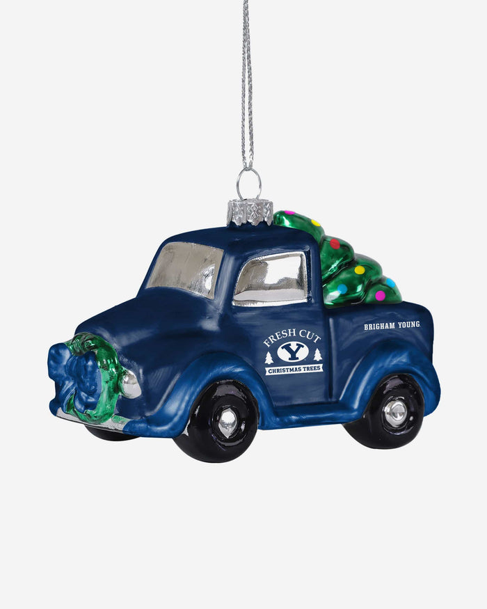 BYU Cougars Blown Glass Truck Ornament FOCO - FOCO.com