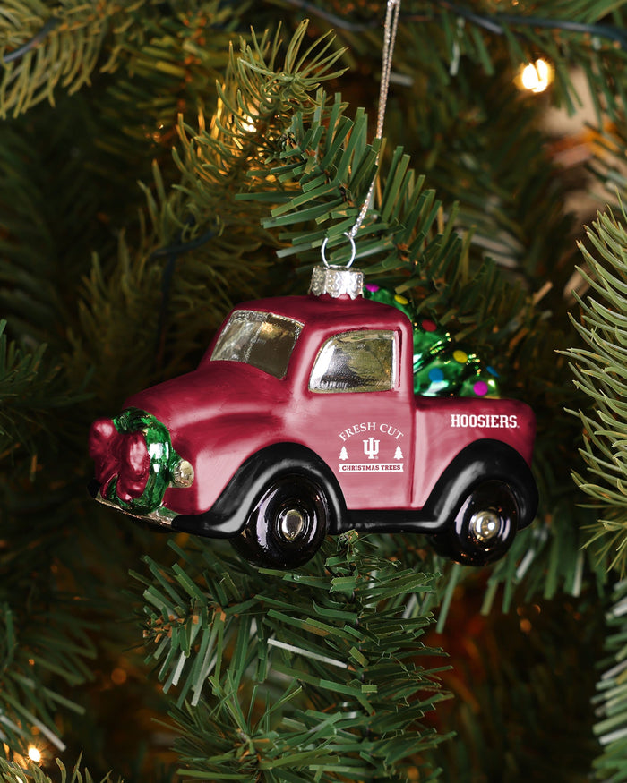 Indiana Hoosiers Blown Glass Truck Ornament FOCO - FOCO.com