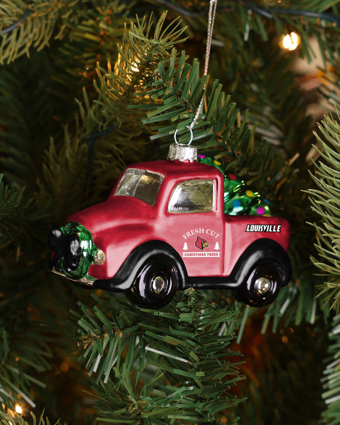 Louisville Cardinals Blown Glass Truck Ornament FOCO - FOCO.com