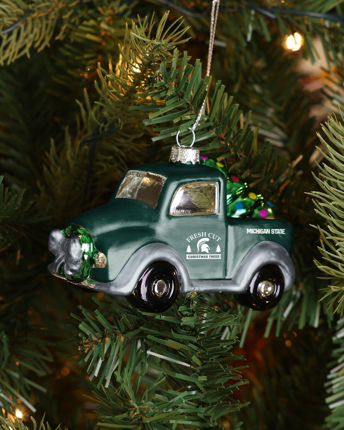 Michigan State Spartans Blown Glass Truck Ornament FOCO - FOCO.com