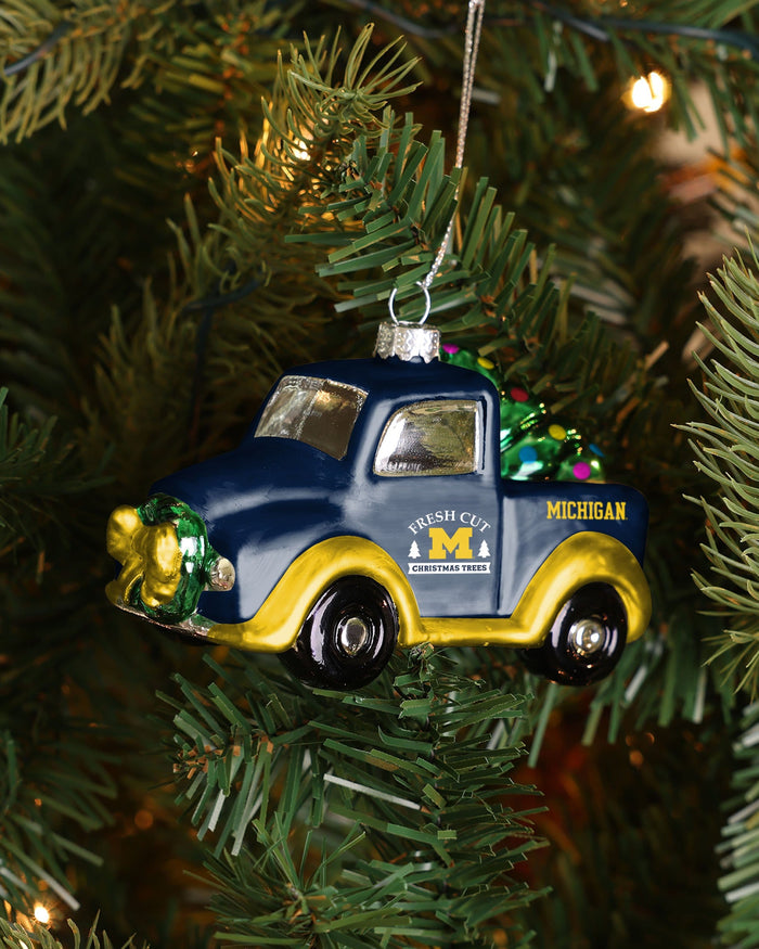 Michigan Wolverines Blown Glass Truck Ornament FOCO - FOCO.com