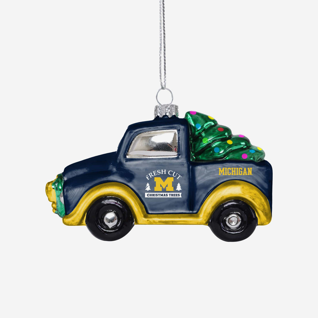 Michigan Wolverines Blown Glass Truck Ornament FOCO - FOCO.com