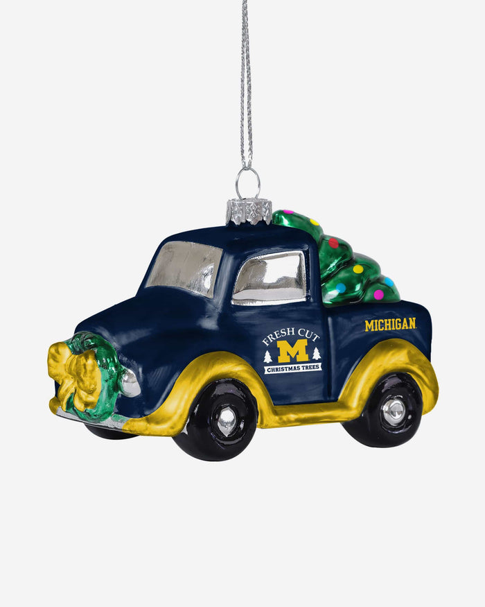 Michigan Wolverines Blown Glass Truck Ornament FOCO - FOCO.com