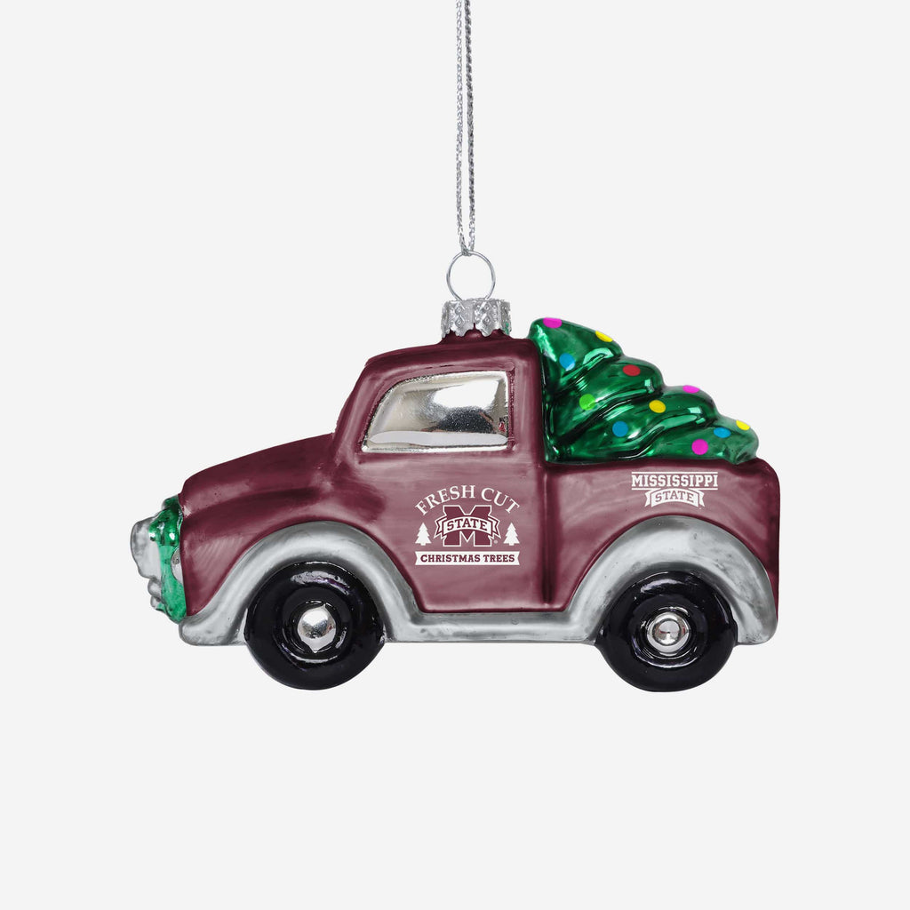 Mississippi State Bulldogs Blown Glass Truck Ornament FOCO - FOCO.com