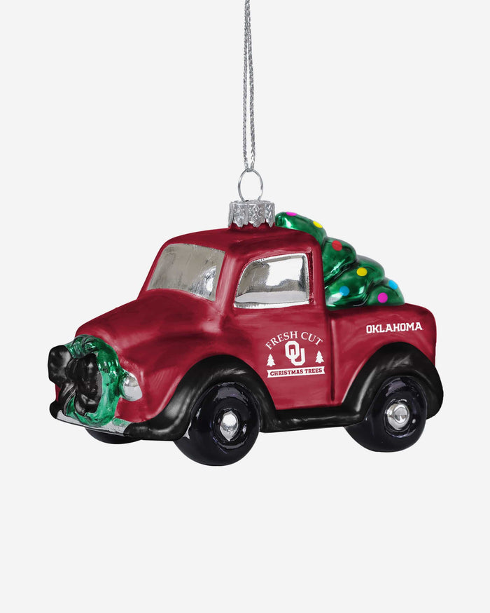 Oklahoma Sooners Blown Glass Truck Ornament FOCO - FOCO.com