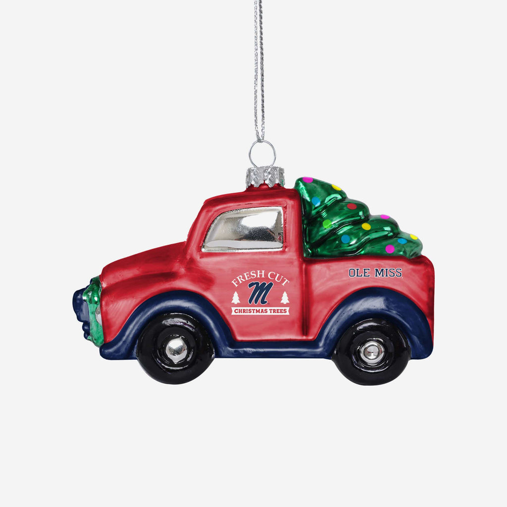 Ole Miss Rebels Blown Glass Truck Ornament FOCO - FOCO.com