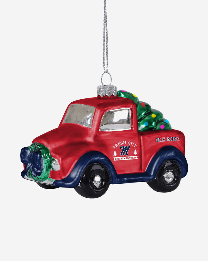 Ole Miss Rebels Blown Glass Truck Ornament FOCO - FOCO.com