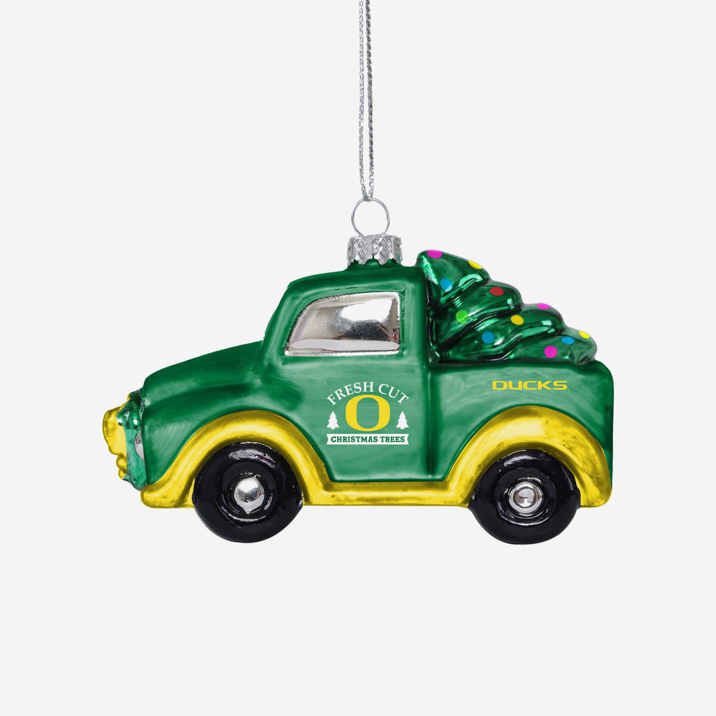 Oregon Ducks Blown Glass Truck Ornament FOCO - FOCO.com