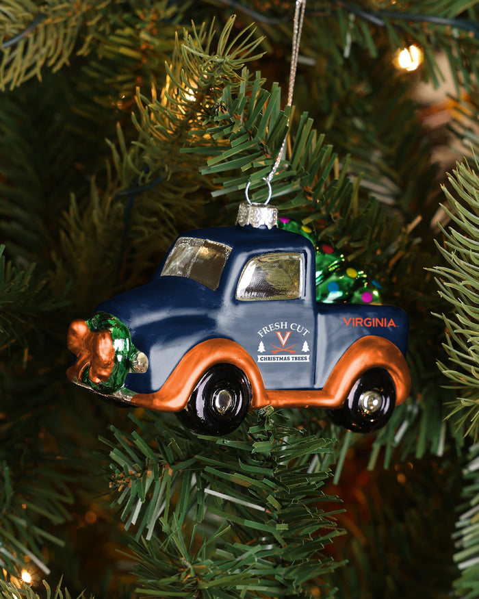 Virginia Cavaliers Blown Glass Truck Ornament FOCO - FOCO.com