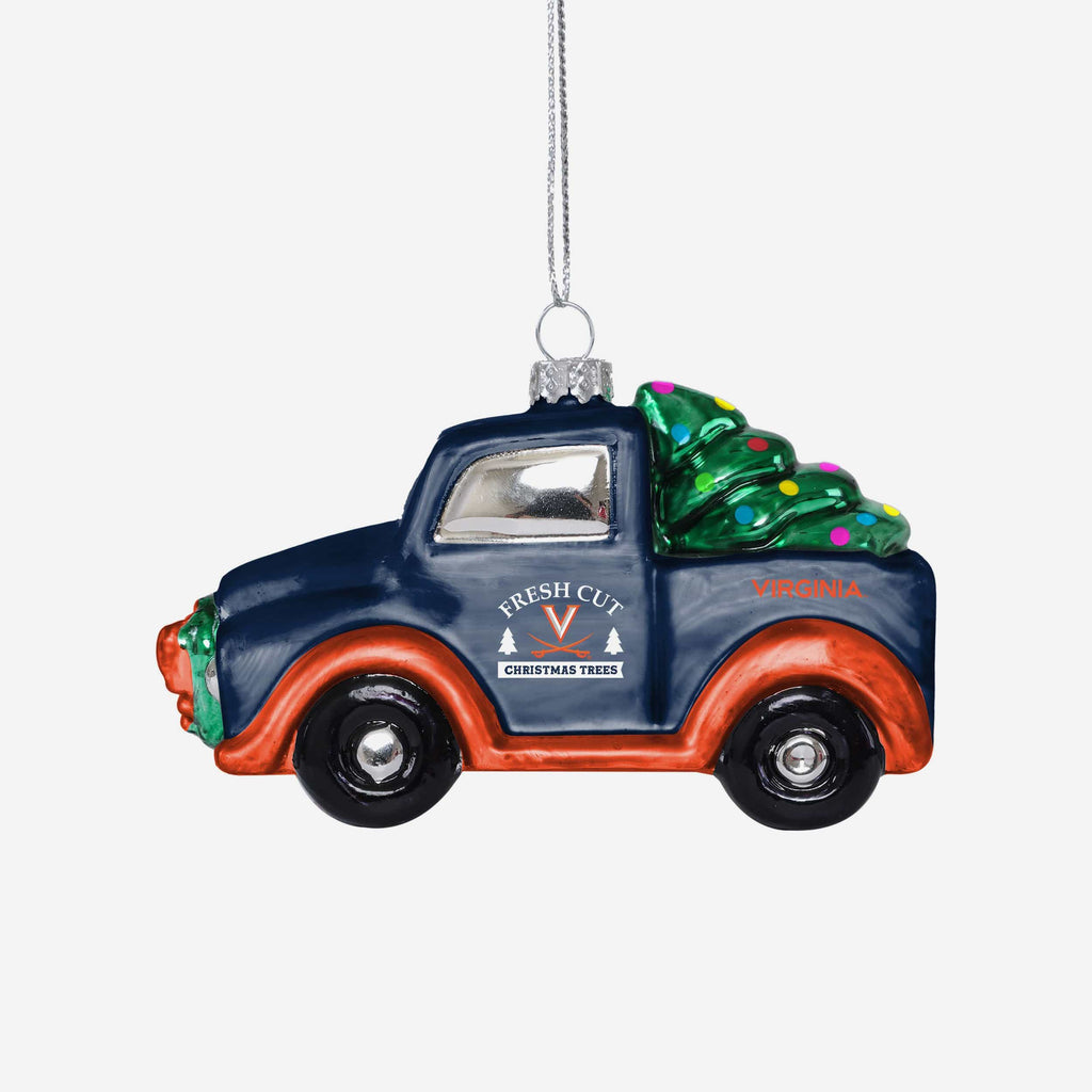 Virginia Cavaliers Blown Glass Truck Ornament FOCO - FOCO.com