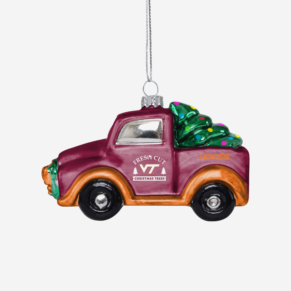 Virginia Tech Hokies Blown Glass Truck Ornament FOCO - FOCO.com