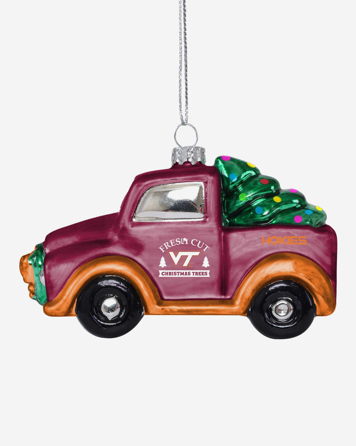 Virginia Tech Hokies Blown Glass Truck Ornament FOCO - FOCO.com