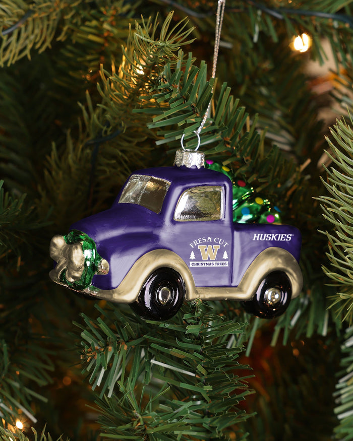 Washington Huskies Blown Glass Truck Ornament FOCO - FOCO.com