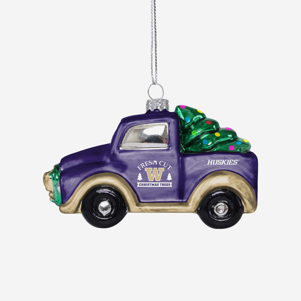 Washington Huskies Blown Glass Truck Ornament FOCO - FOCO.com