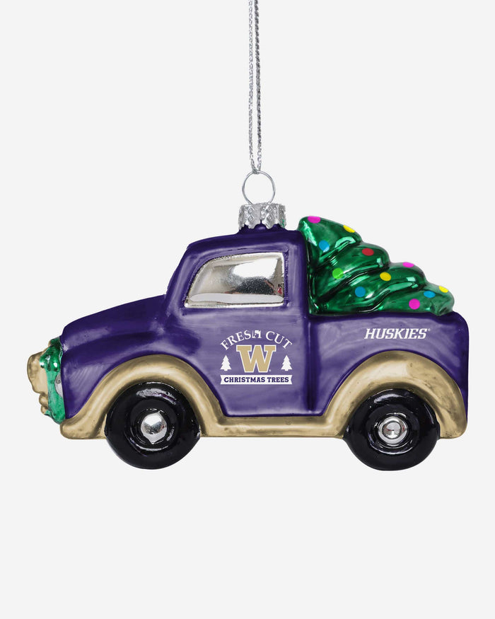 Washington Huskies Blown Glass Truck Ornament FOCO - FOCO.com