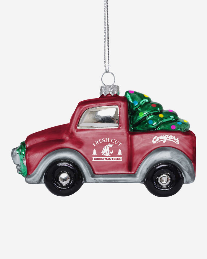 Washington State Cougars Blown Glass Truck Ornament FOCO - FOCO.com