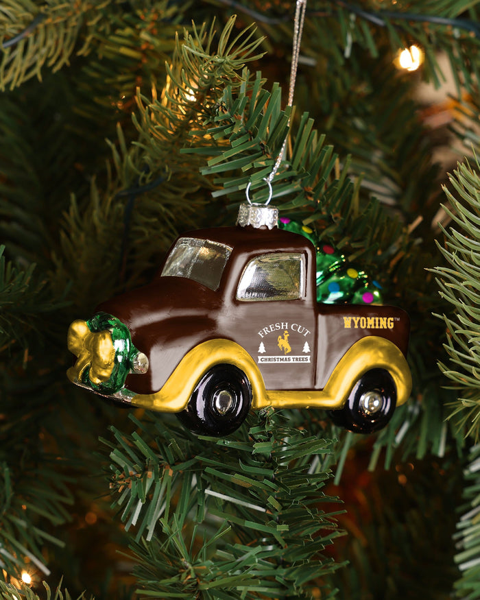 Wyoming Cowboys Blown Glass Truck Ornament FOCO - FOCO.com