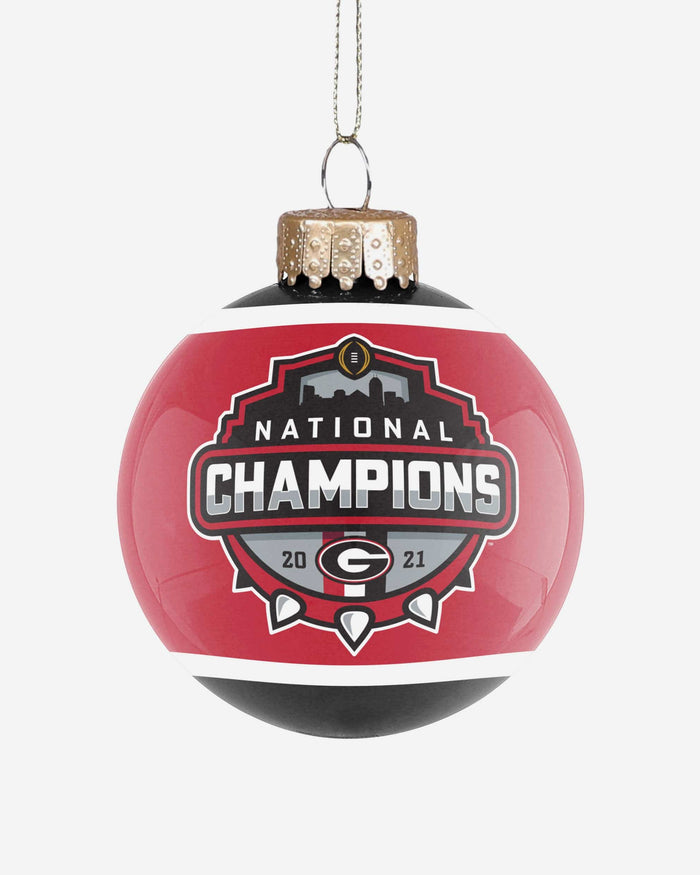 Georgia Bulldogs 2021 Football National Champions Glass Ball Ornament FOCO - FOCO.com