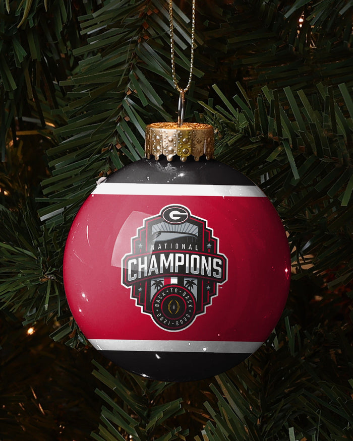 Georgia Bulldogs 2022 Football National Champions Glass Ball Ornament FOCO - FOCO.com