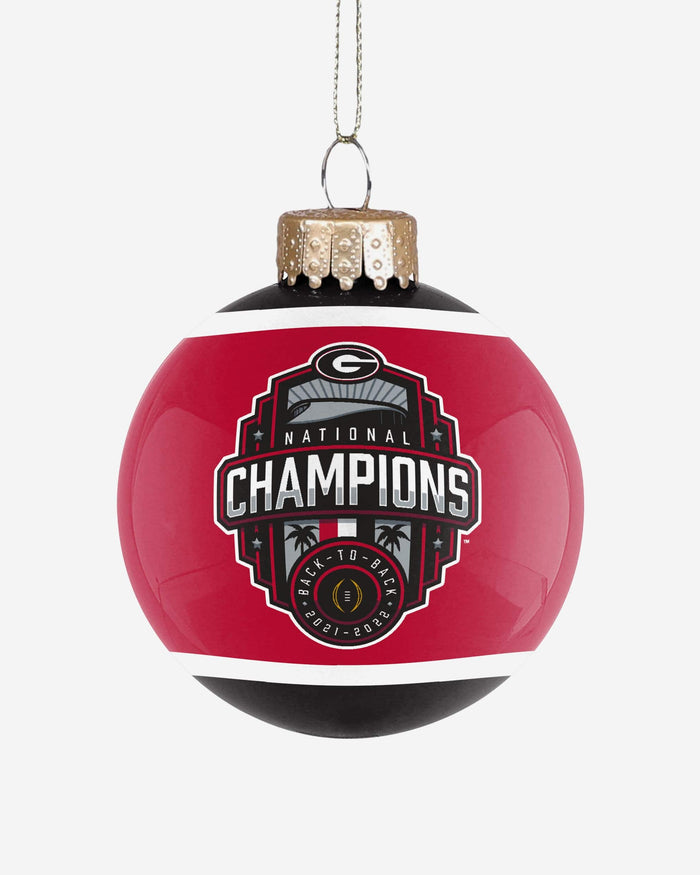 Georgia Bulldogs 2022 Football National Champions Glass Ball Ornament FOCO - FOCO.com