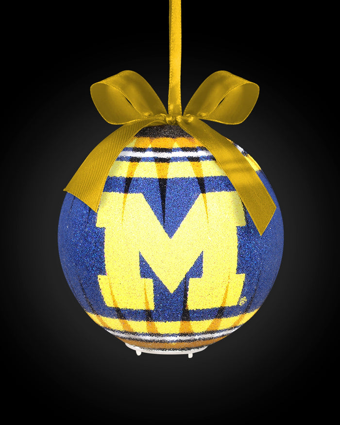 Michigan Wolverines LED Shatterproof Ball Ornament FOCO - FOCO.com