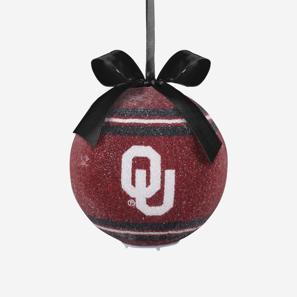 Oklahoma Sooners LED Shatterproof Ball Ornament FOCO - FOCO.com