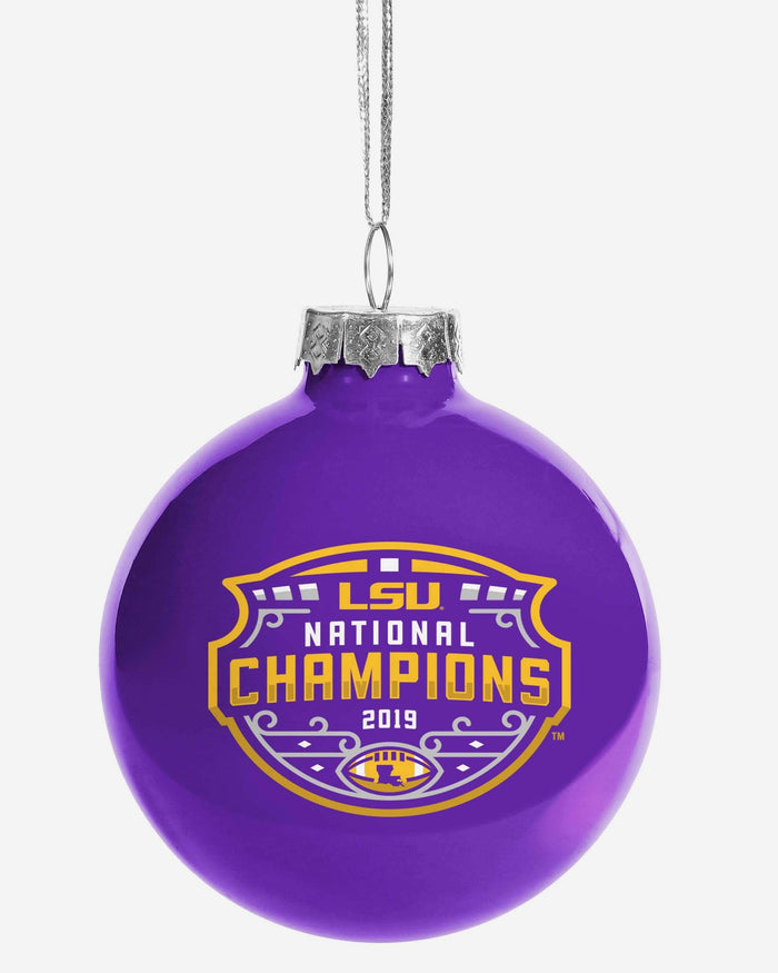 LSU Tigers 2019 Football National Champions 2 Pack Glass Ball Ornament FOCO - FOCO.com