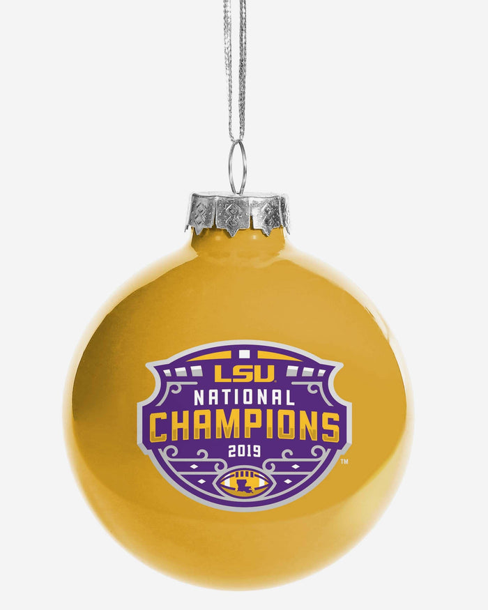 LSU Tigers 2019 Football National Champions 2 Pack Glass Ball Ornament FOCO - FOCO.com