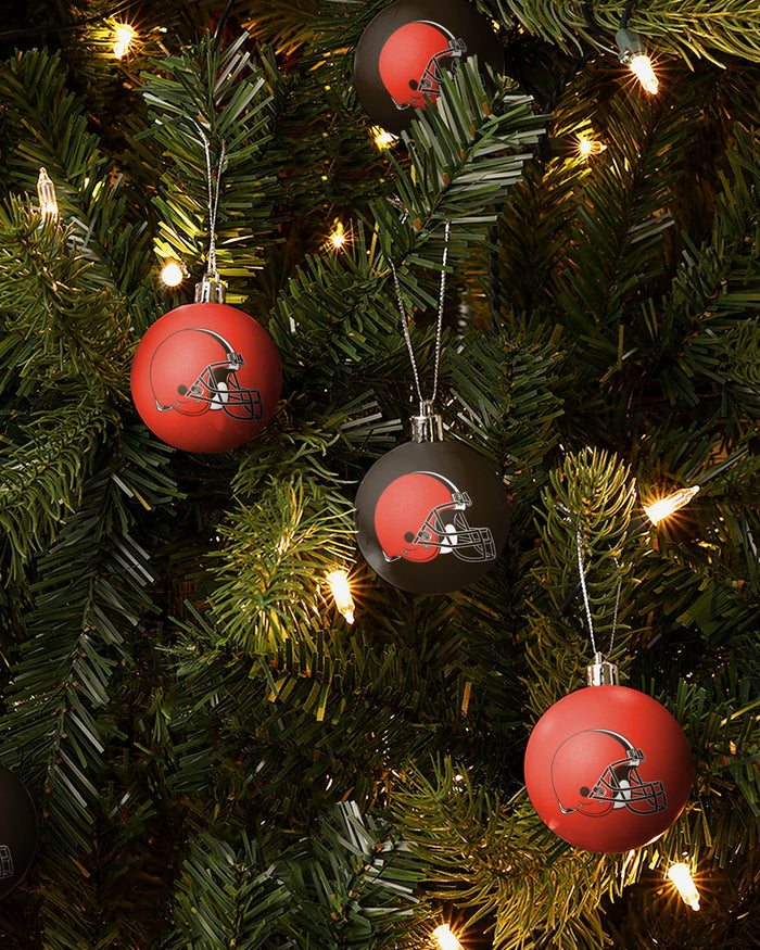 Cleveland Browns 12 Pack Ball Ornament Set FOCO - FOCO.com