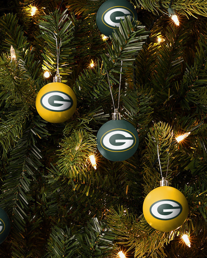 Green Bay Packers 12 Pack Ball Ornament Set FOCO - FOCO.com