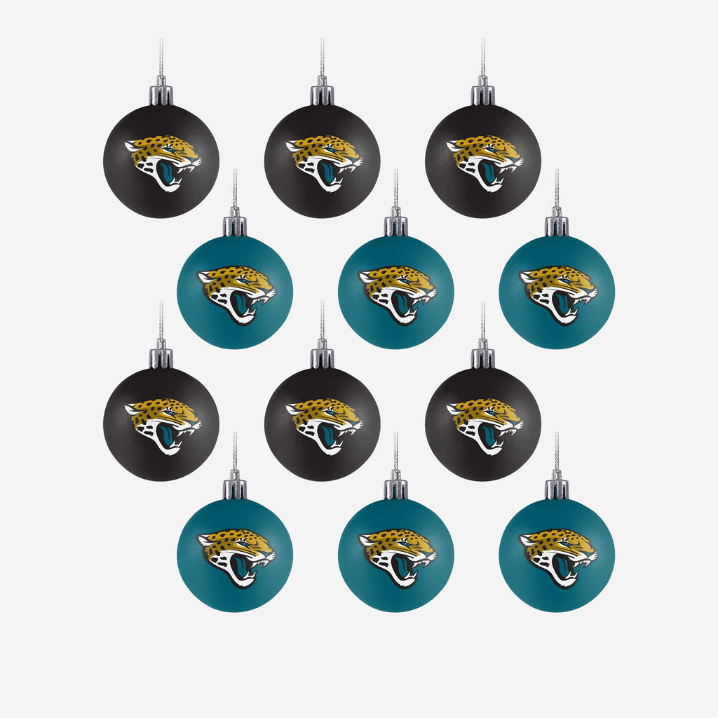 Jacksonville Jaguars 12 Pack Ball Ornament Set FOCO - FOCO.com