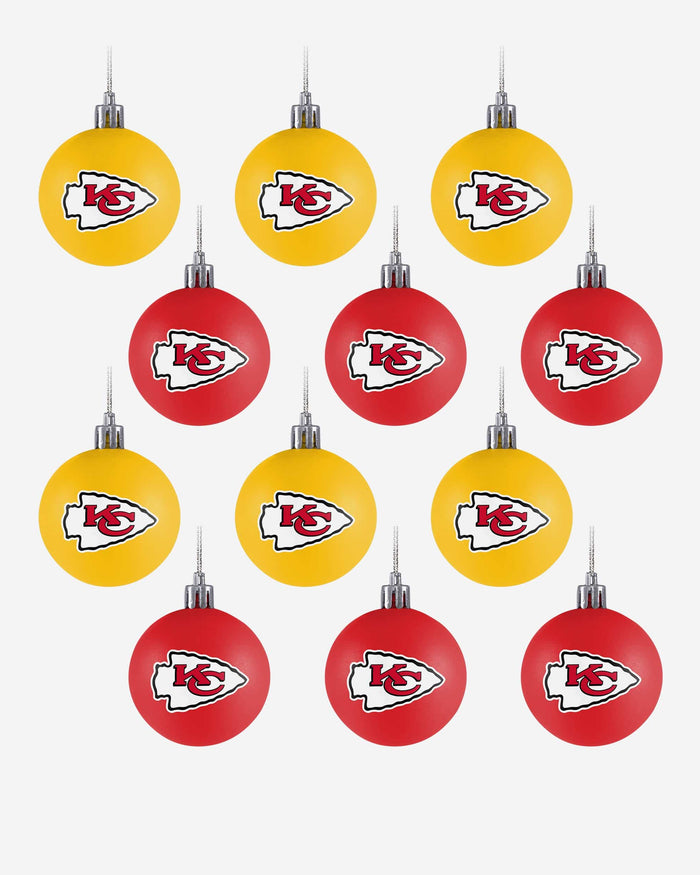 Kansas City Chiefs 12 Pack Ball Ornament Set FOCO - FOCO.com