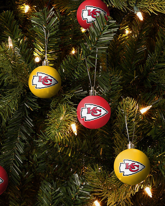 Kansas City Chiefs 12 Pack Ball Ornament Set FOCO - FOCO.com