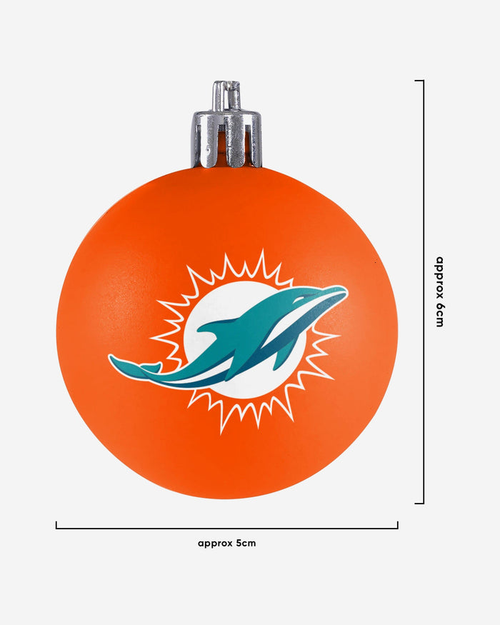 Miami Dolphins 12 Pack Ball Ornament Set FOCO - FOCO.com