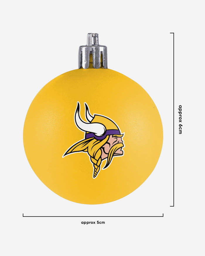 Minnesota Vikings 12 Pack Ball Ornament Set FOCO - FOCO.com