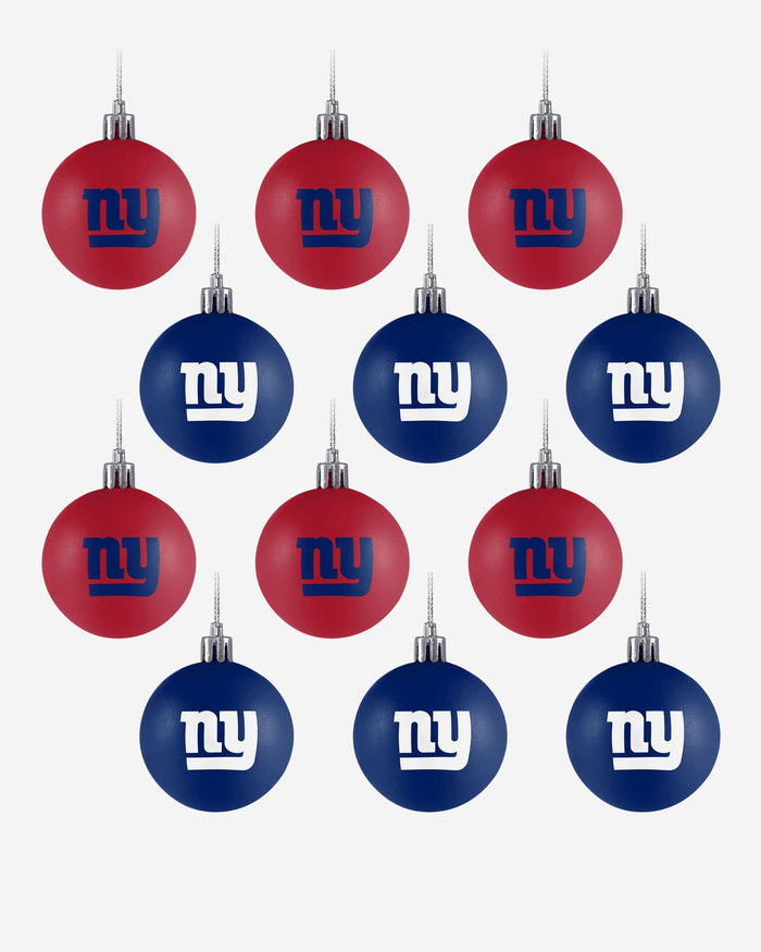 New York Giants 12 Pack Ball Ornament Set Foco - FOCO.com