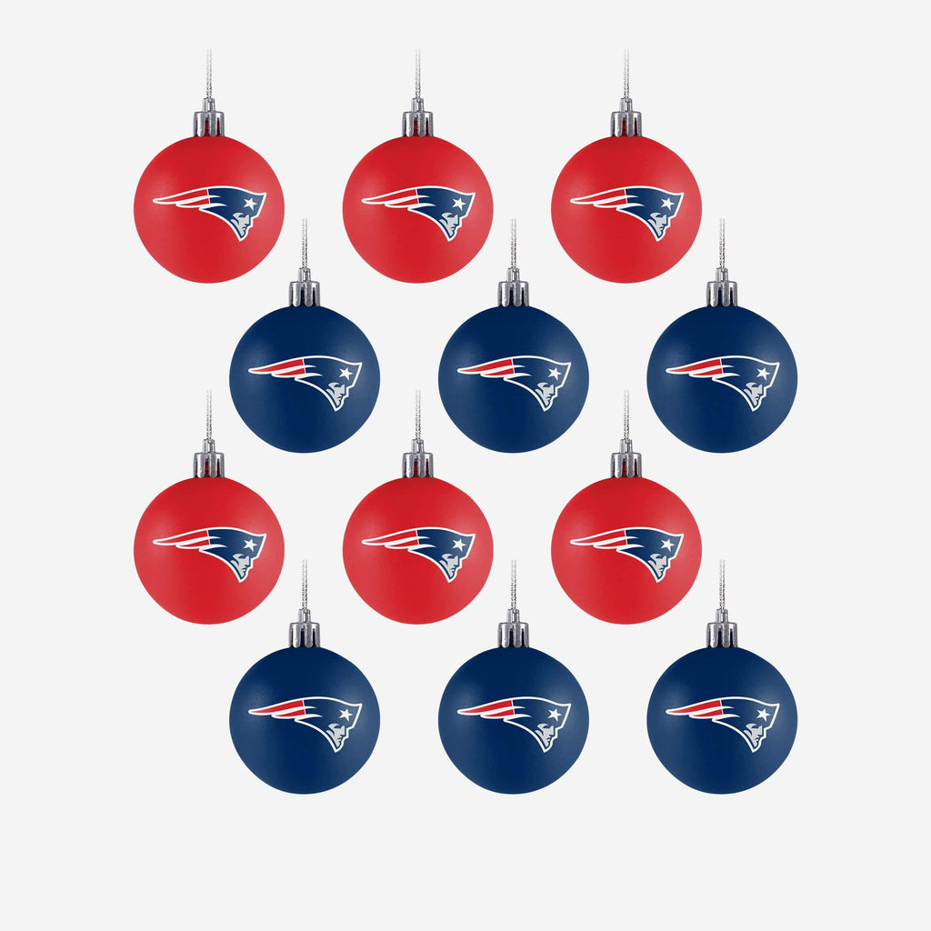 New England Patriots 12 Pack Ball Ornament Set FOCO - FOCO.com