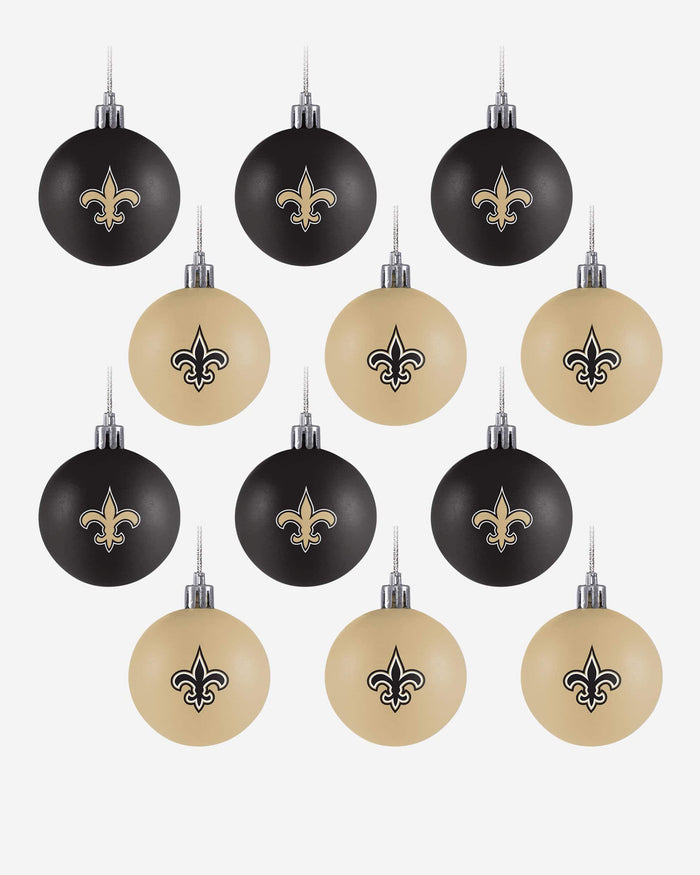 New Orleans Saints 12 Pack Ball Ornament Set FOCO - FOCO.com